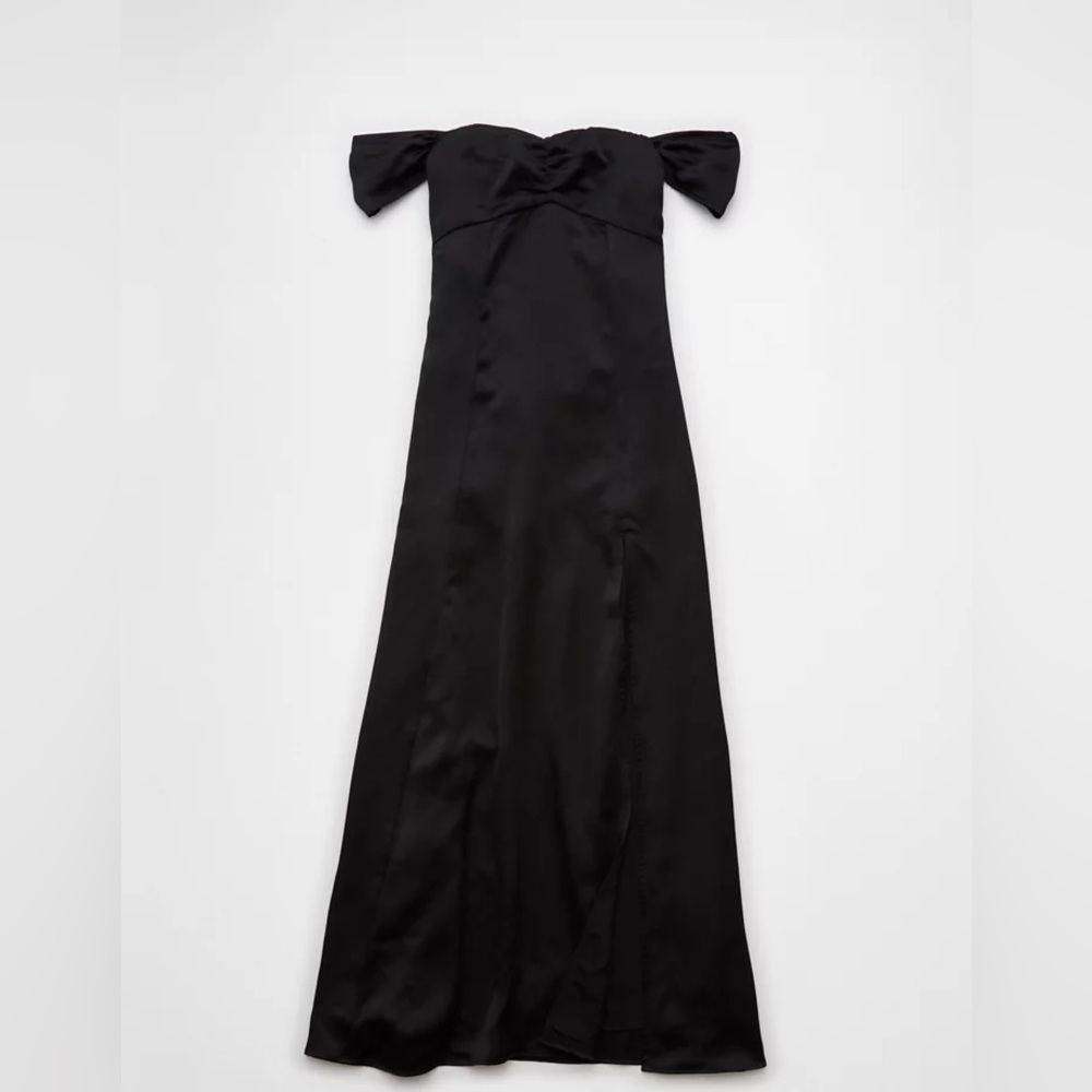 NEW! American Eagle Outfitters Elegant Satin Black Strapless Dress